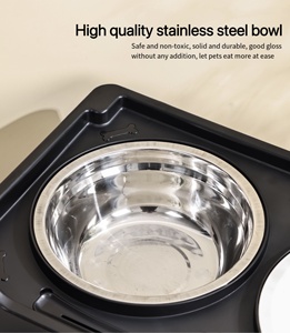 Cuencos para perros con soporte elevado ajustable grande al por mayor, 2 cuencos de alimentación lenta de acero inoxidable, cuencos portátiles para mascotas, comederos, botellas de agua - Product Image 3