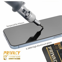 Protection d'écran en verre trempé anti-espion OG ESD 25D pour iPhone 17 16 15 Pro Max, film protecteur d'écran complet avec colle intégrale