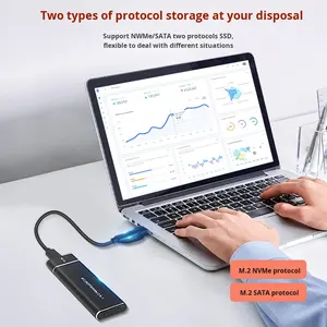 TYPE-C 3.1 to <span class=keywords><strong>M</strong></span>.2 NGFF SATA プロトコル SSD ソリッドアルミニウム合金エンクロージャ 超高速拡張 2TB ZD-SE02 深セン - Product Image 2