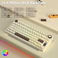 Clavier mécanique ergonomique AULA S75 Pro 68 touches, filaire et sans fil 2.4G, trois modes, personnalisable, en plastique dégradé, rétroéclairage RGB, Type-C - Vente en gros