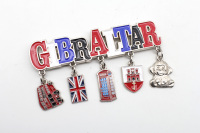 Torchon créatif en métal émaillé Gibraltar Drapeau du Royaume-Uni Bus Aimant de réfrigérateur Souvenir touristique