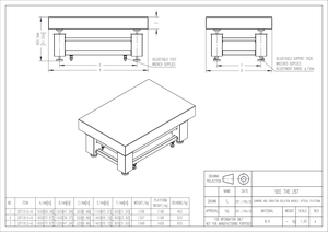 Table optique en marbre à isolation amortie DIT1512-G, dimensions du plateau 1500 mm x 1200 mm x 220 mm, hauteur de la table 800 mm, planéité 6 mm - Product Image 4
