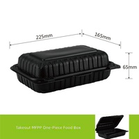 Boîte d'emballage jetable en plastique PP MFPP de style américain, 9x6 pouces, en une seule pièce, écologique, biodégradable, pour la restauration rapide à emporter
