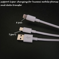 Vente en gros de supermarchés câbles de données USB C 2 en 1 à 8 broches