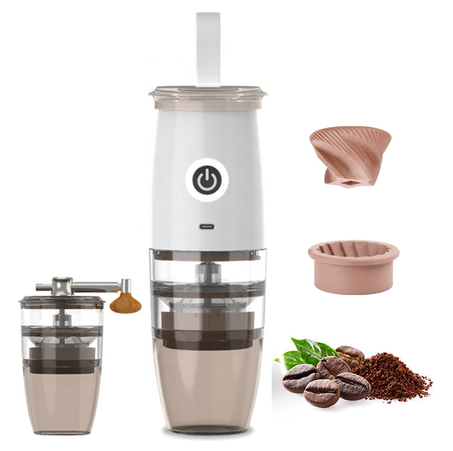 Electric Grinder Coffee Bean Mill Coarse Fine Handheld Home Use Portable Coffee Machine Blade Coffee Grinders with Ceramic Bur