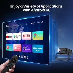 Projecteur intelligent avec applications intégrées, système Android 14, 2+16 Go, pour films, entièrement scellé, mini-support, poignée, résolution native 1080P, 450 lumens ANSI - Product Image 6