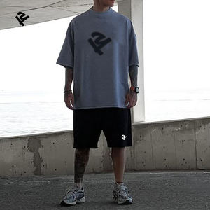 Camiseta Oversize para Hombre, Blanca, con Hombros Caídos, Estilo Holgado, Logotipo Bordado, Casual, Ajuste Holgado, Streetwear, Manga Corta, para Verano - Product Image 2