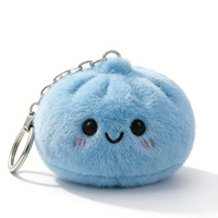 Soododo 2026 Porte-clés et breloque de sac anti-stress en peluche Baozi, doux, mignon et moelleux