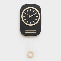 Horloge en bois zoom Antique à main, pendule de mains en acrylique et en noyer, avec miroir, décor de salon, bricolage, pendule du monde tournant à Quartz moderne, pour style Antique