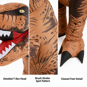 Costume gonflable amusant de T-Rex pour enfant, tenue de dinosaure gonflable pour Halloween avec ventilateur intégré, déguisement de fête - Product Image 5