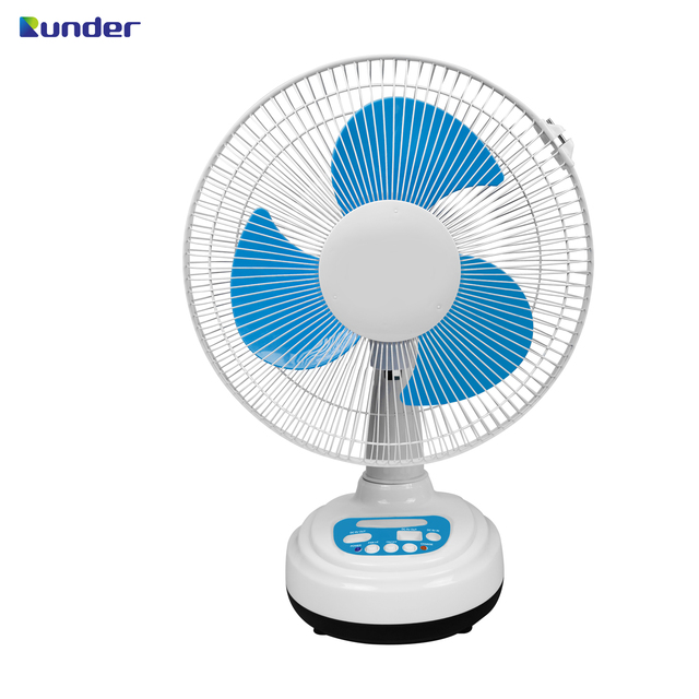 New Product Portable Ac Dc 12 Inch Rechargeable Table Solar Electric Fan With Led Light and Solar Panel