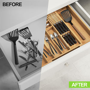 WDF Bambu Genişletilebilir Çatal Bıçaklık Düzenleyici, Çatal Bıçak Saklama Tepsisi, Mutfak İçin Gereç Düzenleyici - Product Image 4