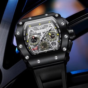 Drioshipping WatchNew Custom Logo <b>Automatic</b> Tourbillon Waterproof Mechanical Watches Glass Alloy Steel <b>Chronograph</b> - Product Image 3