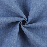 Tissu tissé léger teint en fil, couleur unie, 55 % lin 45 % coton, écologique, pour chemises homme, femme, garçon, fille - Meilleure vente