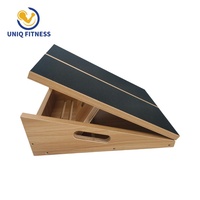 Planche inclinée en bois de haute qualité UNIQ pour l'étirement des mollets et la musculation réglable, planche inclinée antidérapante