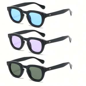 Gafas de Sol Redondas Multicolores Personalizadas con Logotipo 2025, Gafas de Sol Ovaladas con Marco Grueso UV400 para Hombre y Mujer - Product Image 1