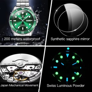 ดรอปชิปปิ้ง นาฬิกาข้อมืออัตโนมัติ Seiko Movement รุ่น 3205 หน้าปัดแสดงปฏิทินคู่ ตัวเรือนสแตนเลส สตีล สำหรับทั้งชายและหญิง ขนาด 41 มม. สาย 20 มม. - Product Image 5
