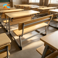 Fournisseur mondial de bureaux d'étude multifonctionnels à deux places avec sièges intégrés, en bois et métal écologiques, pour universités