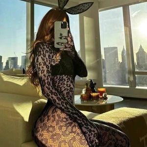 Sexy Long Sleeve Bodysuit Sheer Closed Crotch <b>Fishnet</b> Lingerie Mesh <b>Outfit</b> Club Dance - Product Image 5