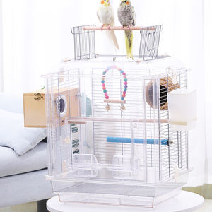 Clear Hanging <span class=keywords><strong>Bird</strong></span> House cage canaris parrot con vassoio nido di alimentazione per la casa Pet <span class=keywords><strong>Shop</strong></span> gabbia per uccelli in plastica acrilica - Product Image 3