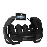 Simulateur de chaise VR 4 places, équipement de divertissement intérieur/extérieur, plastique et métal, 100 jeux, puissance 4,5 kW, lunettes DPVR 4K, grand aéroport