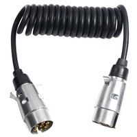 Câble d'extension de remorque à 7 broches en métal 2M avec connecteur de lumière de remorquage de prise de remorque 12V pour caravane