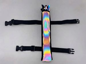 Holographic Large Hand 33Cm Spider Reflective High Premium <b>Bamboo</b> Clack Rave Fan for Party Use - Product Image 5