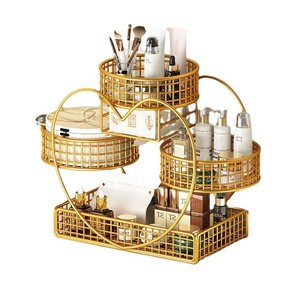 Cosmetic Storage Rack 4 Layers Desktop Makeup Organizer Skincare Storage Shelf Dressing <b>Table</b> <b>Vanity</b> Organizer - Product Image 5