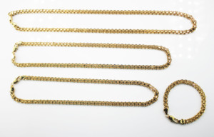 BMZ 2 Years <strong>Guarantee</strong> Real Gold Ion Plating 18K Gold 24 Inches Flower <strong>Chains</strong> 60*0.6cm Knitted Flower Necklace 3 Sizes - Product Image 2