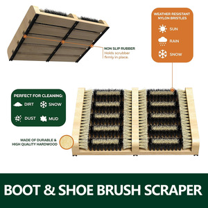 Fsc giày bằng gỗ bàn chải, khởi động bàn chải scraper, gỗ tấm thảm chùi chân - Product Image 3