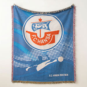 Couverture en polaire tissée personnalisée pour équipe sportive, souvenir, <span class=keywords><strong>tapisserie</strong></span> avec logo d'usine, cadeau promotionnel pour équipe de football - Product Image 1