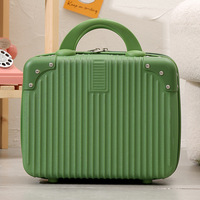 Mini valise portable 14 pouces à coque rigide avec fermeture éclair, étanche, pour maquillage, cosmétiques, petite valise vintage, cadeau pour femme