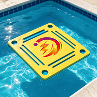 Plateau de Mahjong Flottant de Luxe Moderne en EVA à Motif Imprimé Personnalisé ODM avec Porte-Gobelet Intégré et Plateau en Mousse de Forme Personnalisée 90x90cm