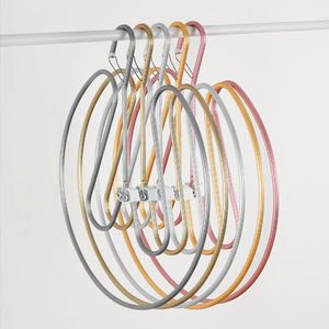 Crochet de rangement pour vêtements en alliage d'aluminium rond, pour étendoirs et cintres, avec design rotatif - Product Image 1