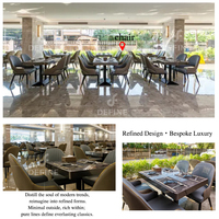 Ensembles de mobilier de restaurant moderne sur mesure, mobilier de salle à manger de luxe, tables de restaurant d'hôtel, ensembles de chaises en cuir