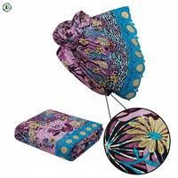 Kain renda dengan bordir Foil emas kain renda baru pakaian etnik Batik Afrika lilin emas scarveau tisu Dentelle Batik