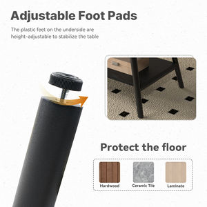 Table basse ovale multifonctionnelle moderne en verre, 2 niveaux, grande capacité, plateau imperméable, pieds réglables, salle à manger - Product Image 4