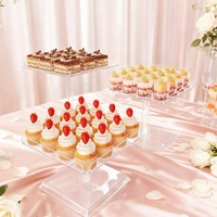Présentoir de table à dessert en acrylique transparent en gros pour usine, support à cupcakes à plusieurs niveaux, plateau à biscuits pour décoration de mariage et de fête