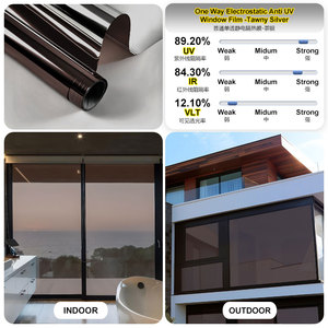 Película de Vinilo <span class=keywords><strong>para</strong></span> <span class=keywords><strong>Ventanas</strong></span> con Efecto <span class=keywords><strong>Espejo</strong></span> Unidireccional Plateado, Control de Calor, Protección UV e Impermeable <span class=keywords><strong>para</strong></span> Edificios - Product Image 3