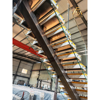 Escalier moderne à poutres en acier, hauteur et largeur personnalisables, escalier intérieur pour villa