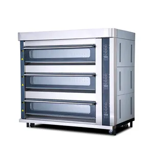 customized 3 decks 6 trays electric deck oven bread cake pizza baking machine commercial deck oven