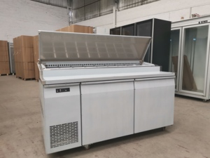 Thương mại bánh <span class=keywords><strong>pizza</strong></span> bàn làm việc tủ lạnh thép không gỉ thực phẩm <span class=keywords><strong>Prep</strong></span> truy cập không khí làm mát bằng dưới truy cập tủ lạnh - Product Image 5