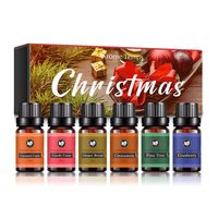 Ensemble d'huiles essentielles de Noël 6 bouteilles d'huiles de parfum de vacances coffret cadeau pour diffuseur senteurs de maison