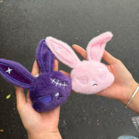 Porte-clés Lapin Gothique en Peluche, Style Anime Dessin Animé, Breloque de Sac Lapin, Design Bandage, Pendentif Doux Kawaii, Ornement pour Voiture et Sac, Cadeau pour Fille et Enfant