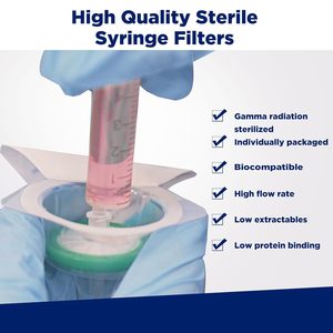 Filtre à seringue stérile PES hydrophile 0,22 µm, diamètre de la membrane 33 mm, préfiltre en fibre de verre - Product Image 2