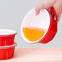 Bol à soupe rond jetable de haute qualité avec double couleur et couvercle transparent, compatible micro-ondes