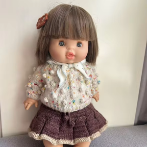 Oem/Odm Personnalisé Vintage Sweet <span class=keywords><strong>Minikane</strong></span> Poupée Barboteuse Accessoire Nouveau Design Fil Naturel Crochet Avec Bonnet Robe en Plastique - Product Image 1