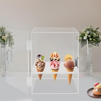 Support de cornet de crème glacée en acrylique transparent écologique à 9 trous personnalisé présentoirs pré-assemblés élégants pour l'affichage de cône