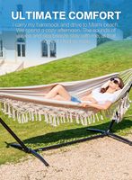 Hamac pliant moderne et robuste de 600 lb avec support, design traditionnel, mobilier d'extérieur avec appui-tête pour jardin