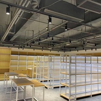 Système d'étagères modulaires en acier, réglables, multi-niveaux, avec éclairage LED, écologiques, imperméables, robustes, pour présentoirs de vente au détail